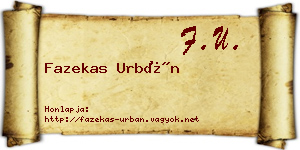 Fazekas Urbán névjegykártya